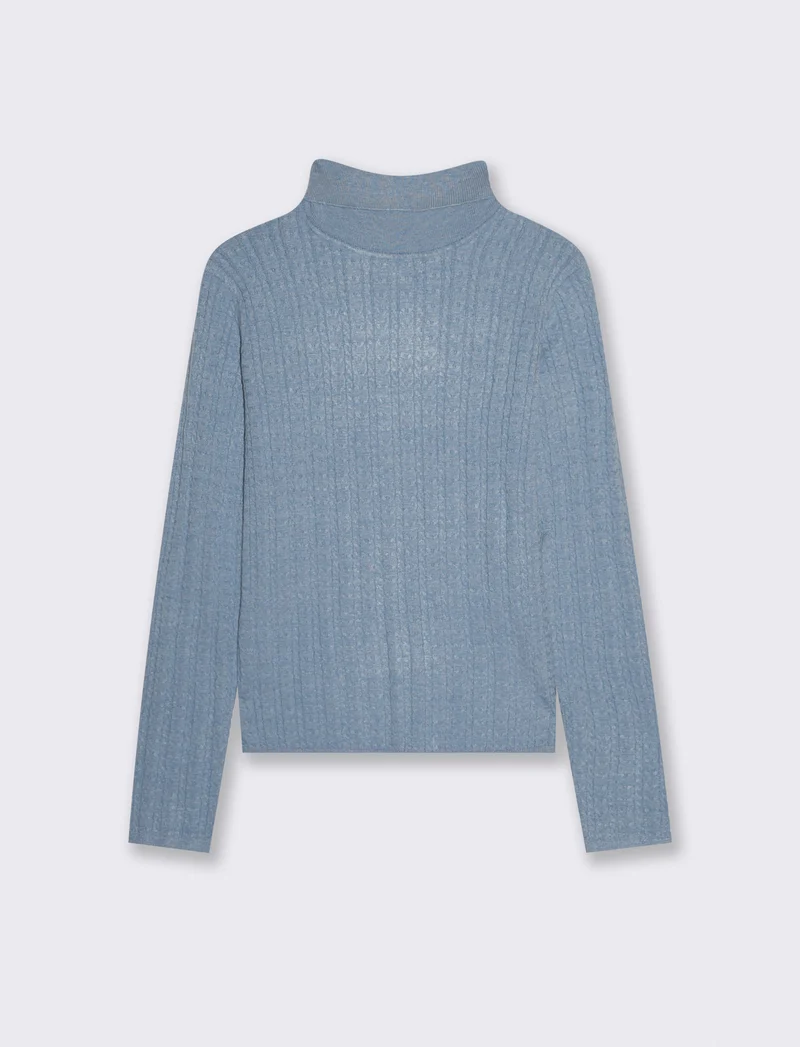 PULLOVER A TRECCE - Denim