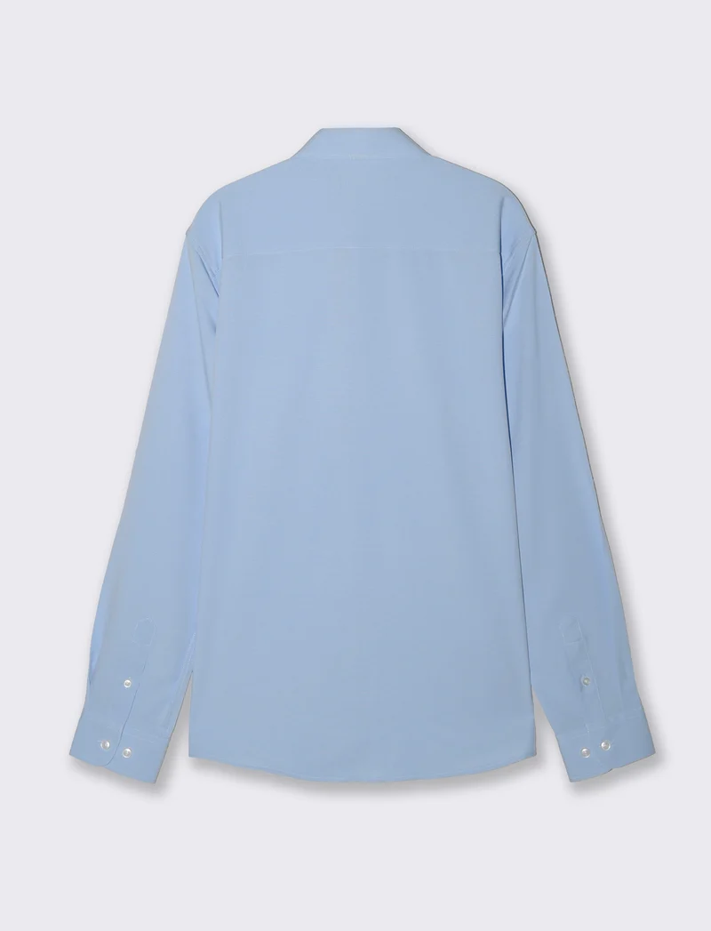 Camicia Formal Fit in Tessuto Jacquard - Celeste