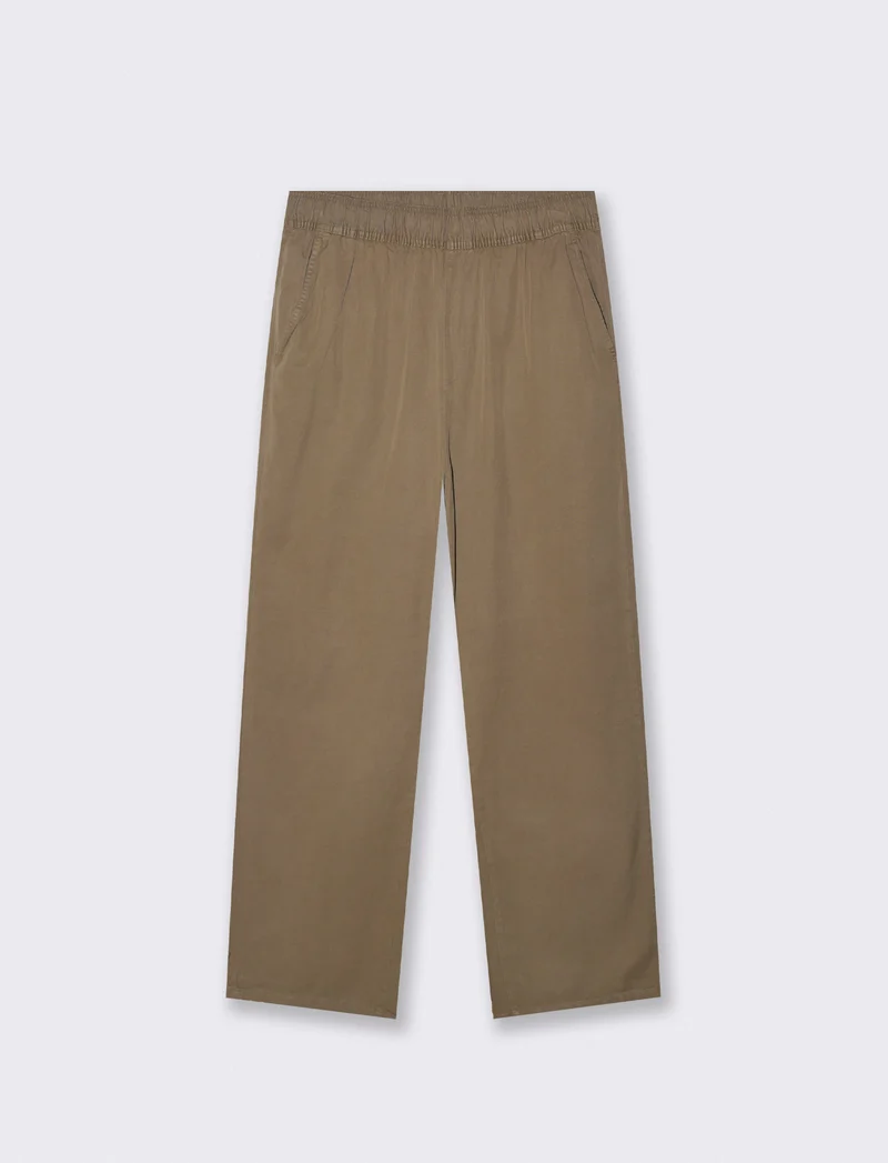 Pantaloni jogger straight fit con tasche - Verde kaki