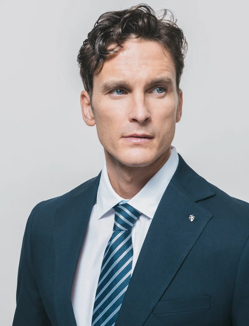 Blazer formal fit con dettagli eleganti - Blu