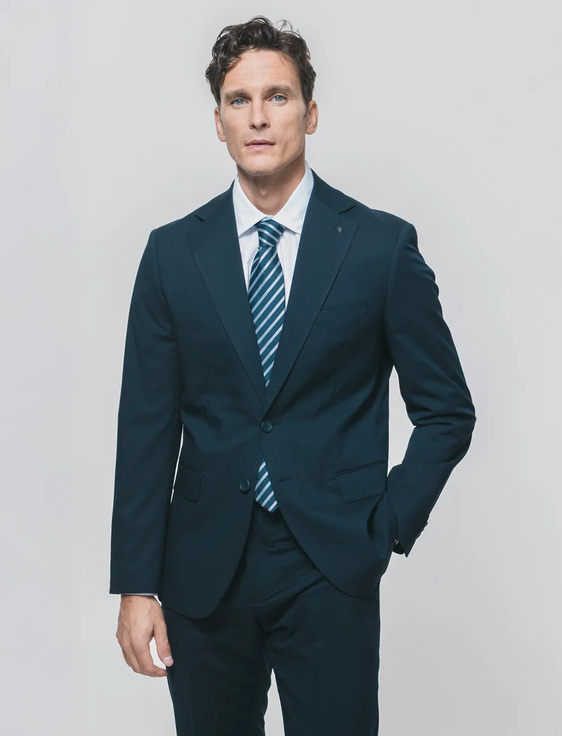 Blazer formal fit con dettagli eleganti - Blu
