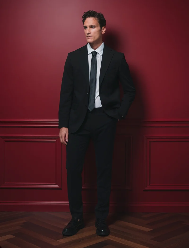 Blazer formal fit con dettagli eleganti - Nero