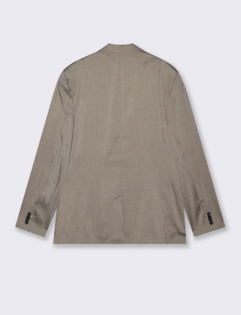 Blazer formale a spina di pesce elegante - Grigio tortora