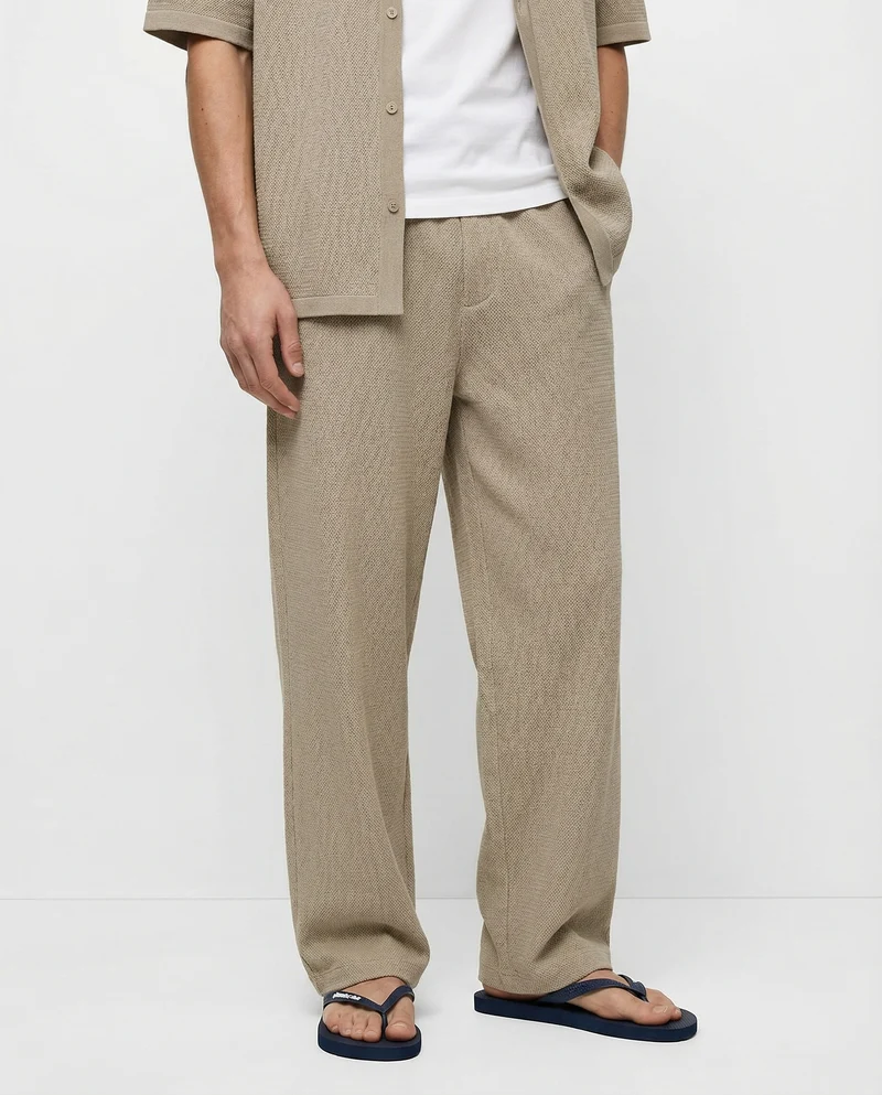 Pantaloni jogger in tessuto jacquard - Sabbia