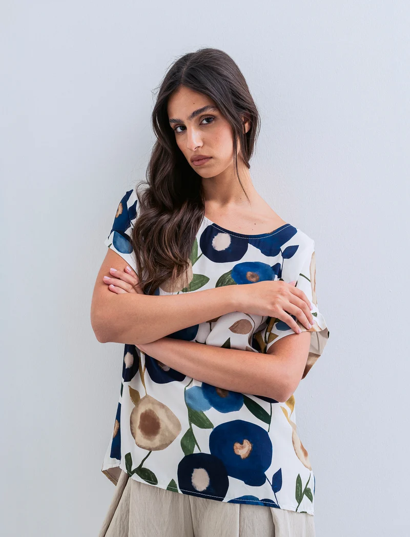 Casacca stampata con collana per donna - Bianco