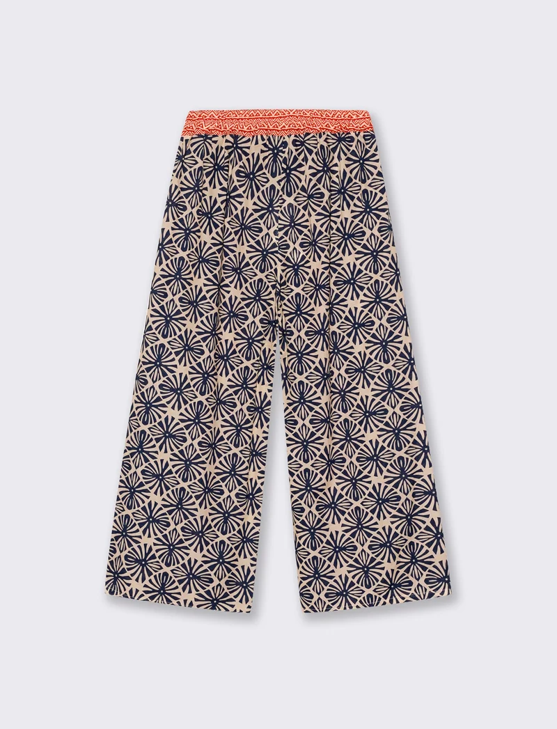 Pantalone stampato con elastico in vita - var 2