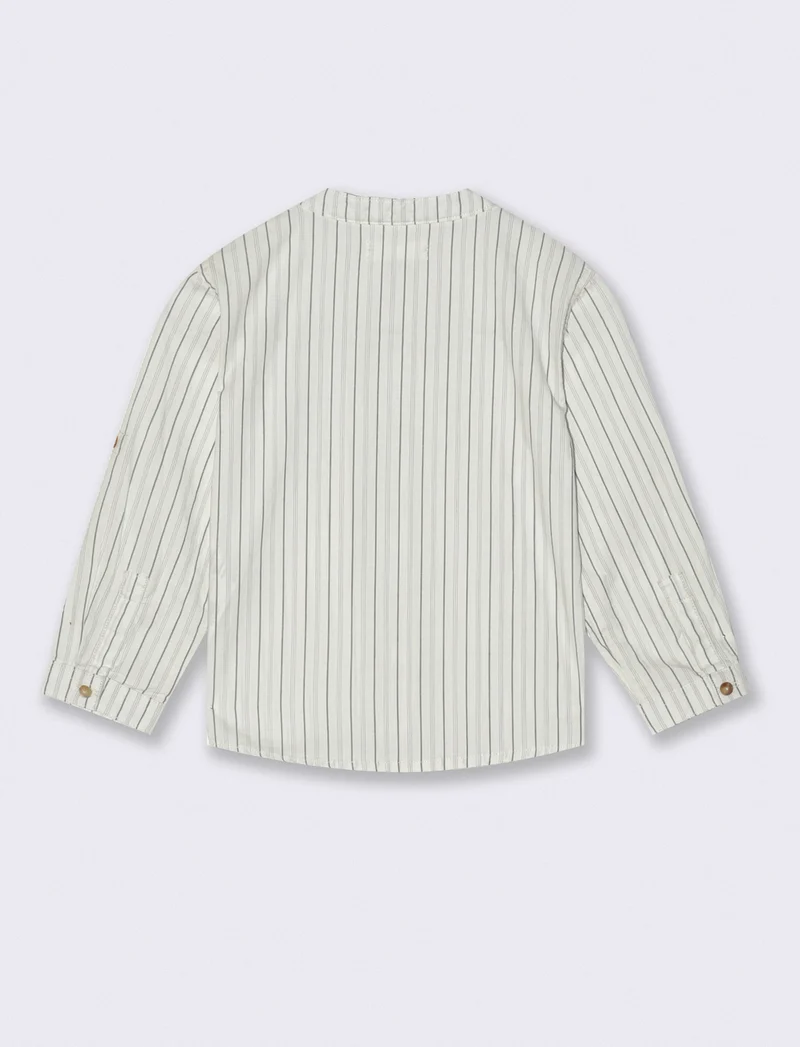 Camicia in cotone con abbottonatura frontale - Righe