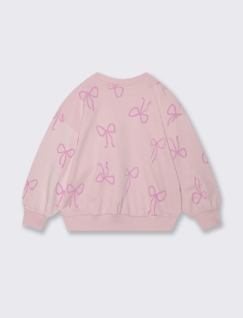 Felpa manica lunga in french terry lucida - Rosa