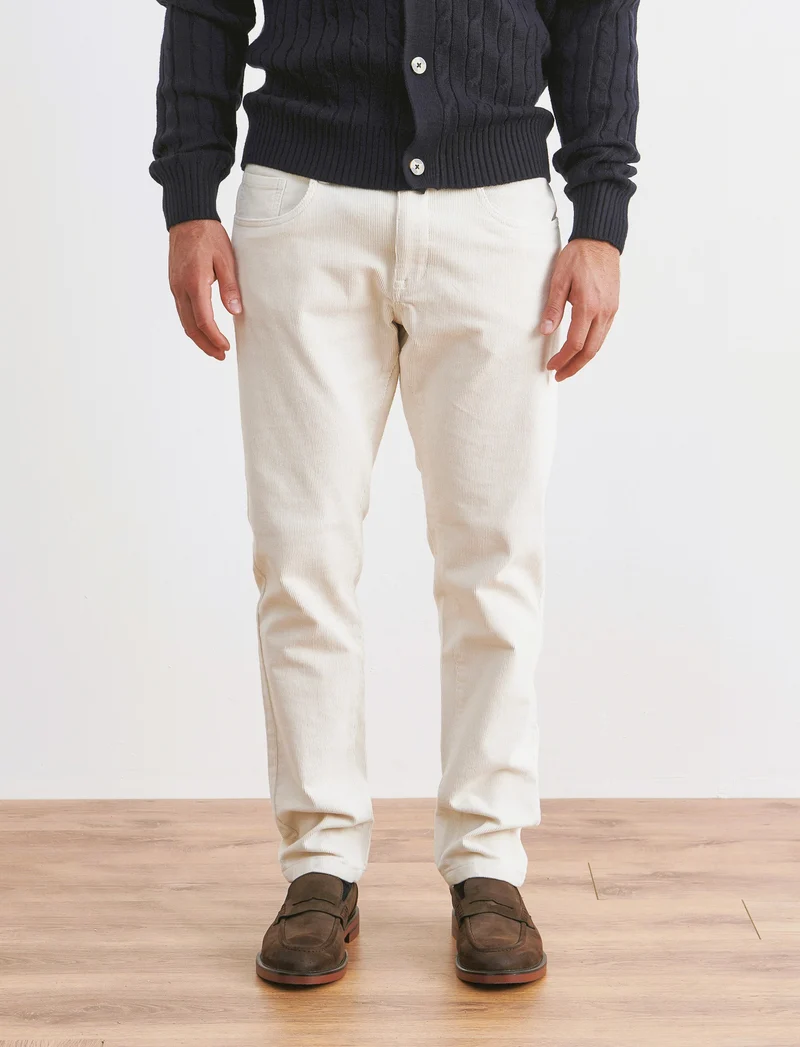 PANTALONI 5 TASCHE IN VELLUTO - Bianco