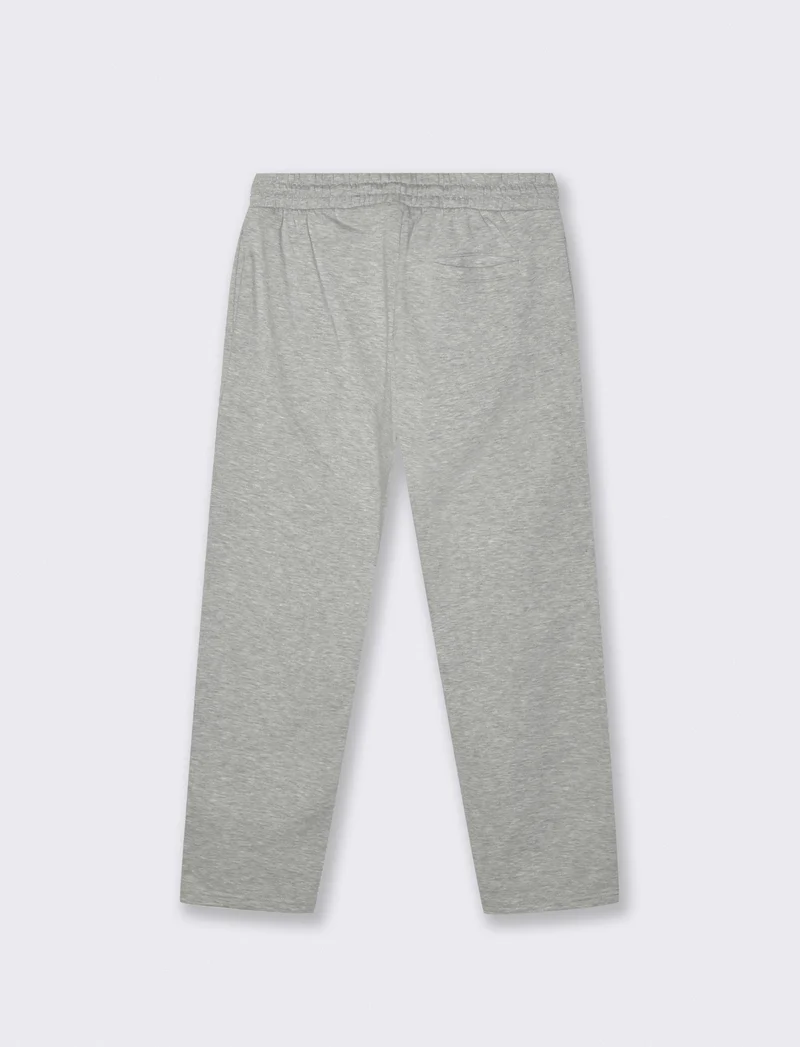Pantaloni Felpa Jogger con Gamba Dritta - Grigio mel.