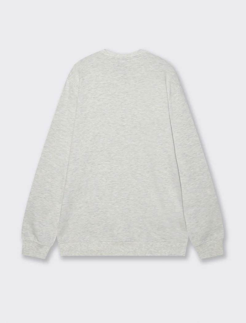 Felpa basic girocollo in cotone 100% - Grigio mel.
