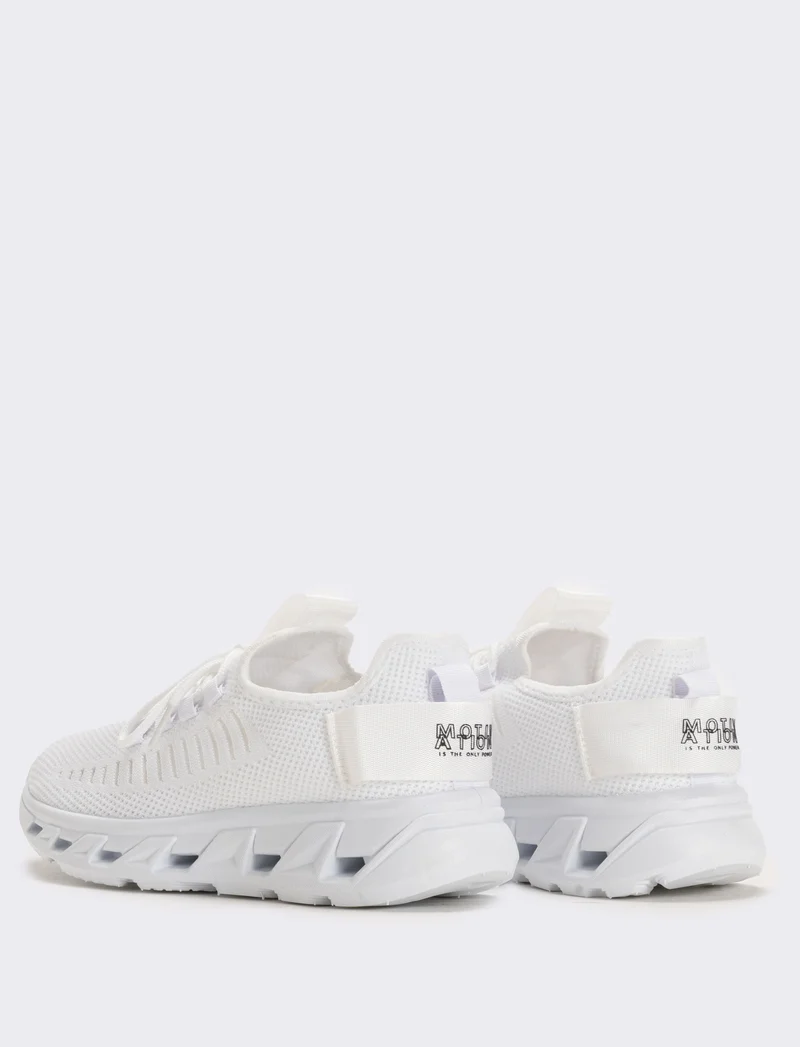 Sneakers in tessuto tecnico, 2 colori - Bianco