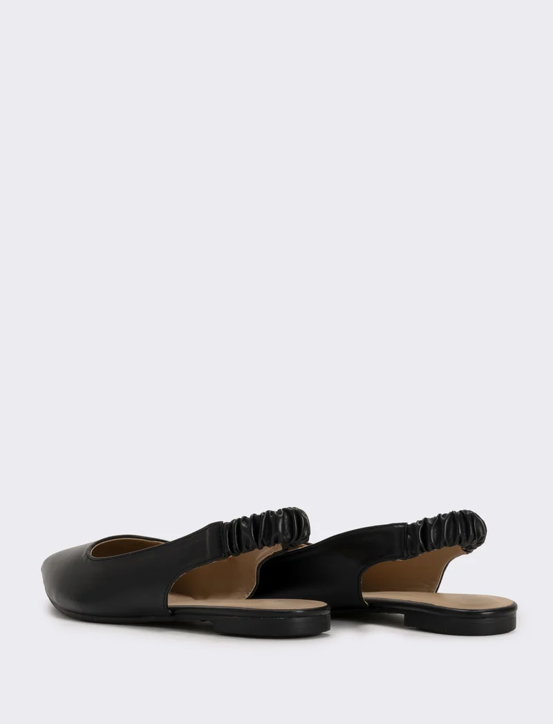 Slingback in poliuretano colorato - Nero