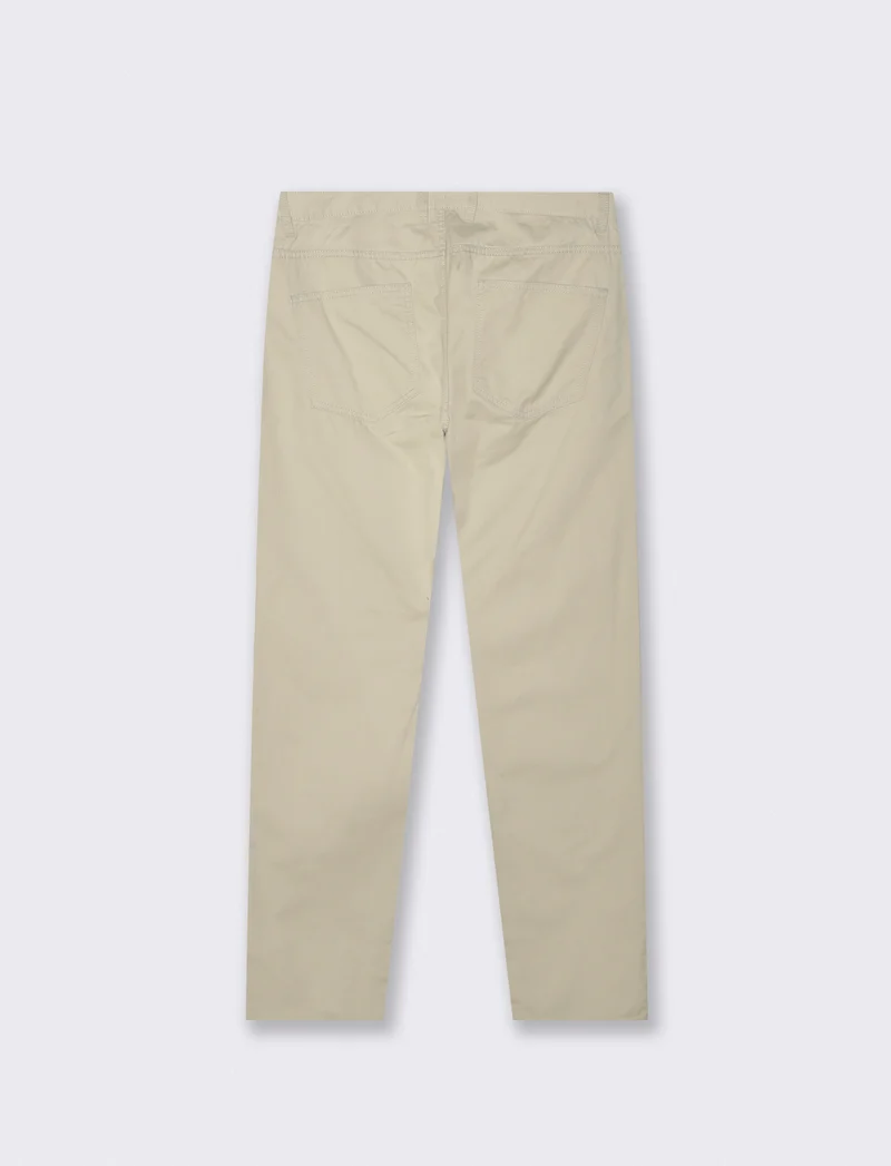 Pantaloni 5 Tasche Regular Fit Cotone - Sabbia