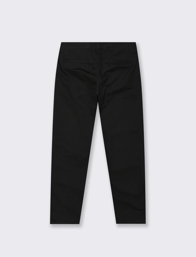 Pantaloni Chino Regular Fit in Cotone - Nero