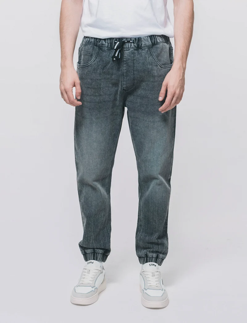 Jeans jogger con vita elasticizzata - Grigio scuro