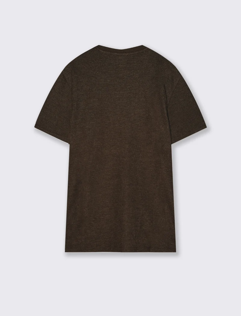 T-shirt Waffle Regular Fit Maniche Corte - Moro
