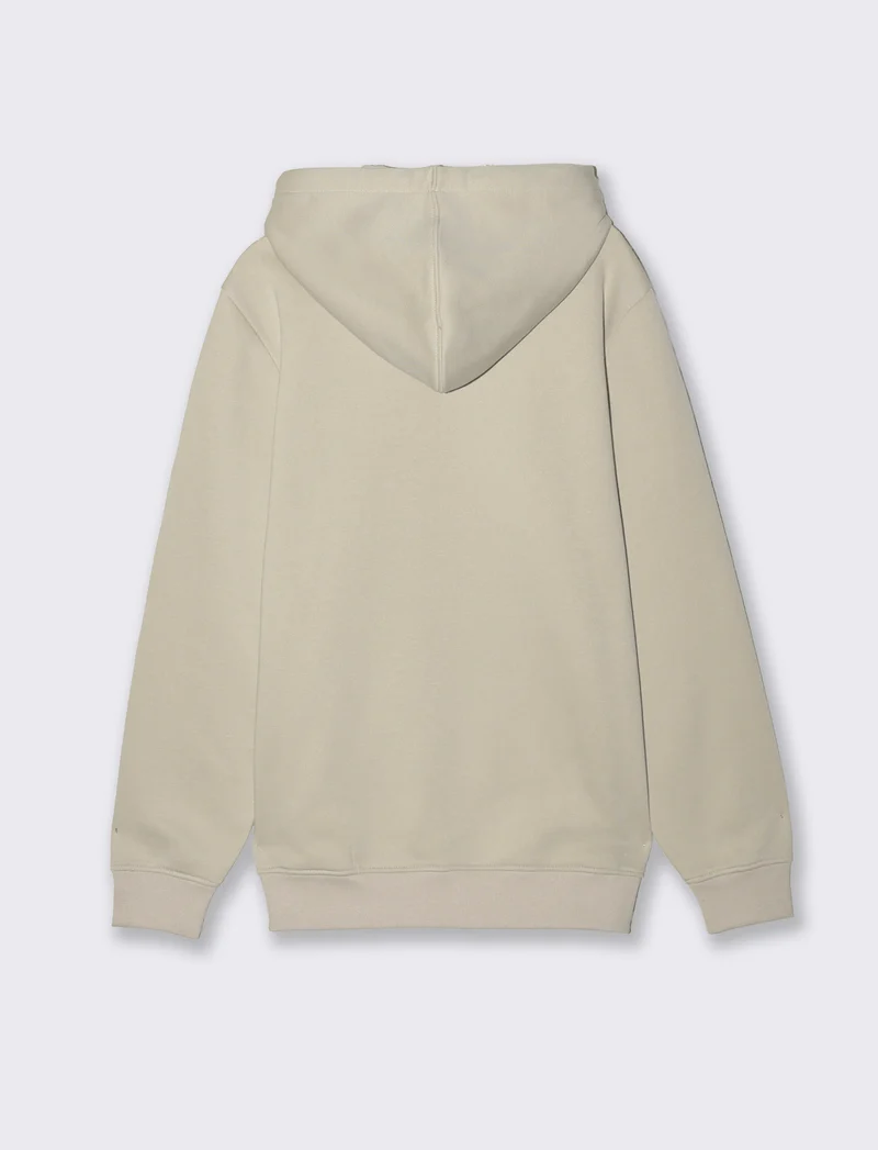 Felpa basic con cappuccio e tasca marsupio - Grigio ghiaccio