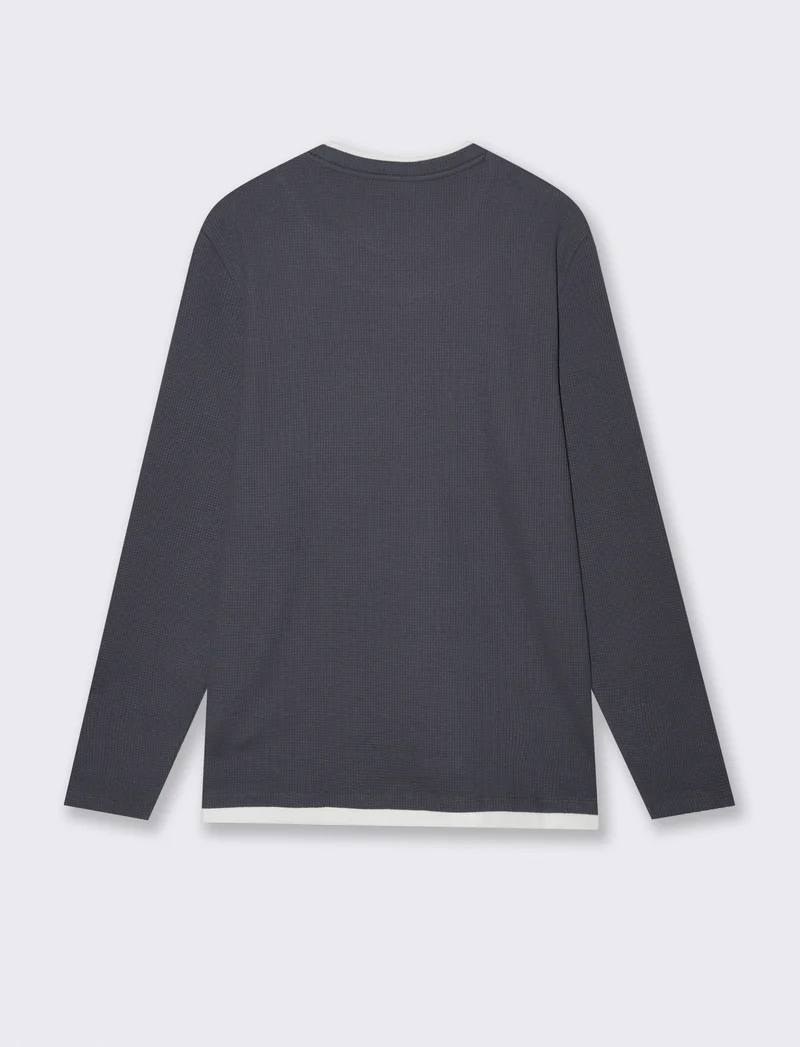 Maglia girocollo waffel in misto cotone - Avion