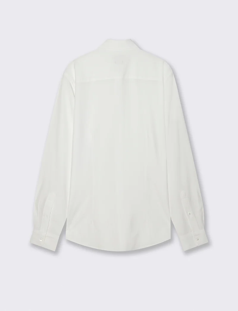 Camicia Slim Fit in Tessuto Tecnico - Bianco