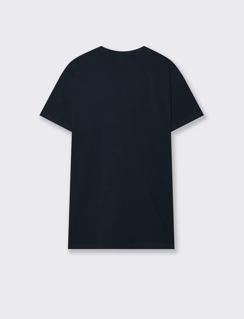 T-shirt slim fit in cotone elasticizzato - Blu notte