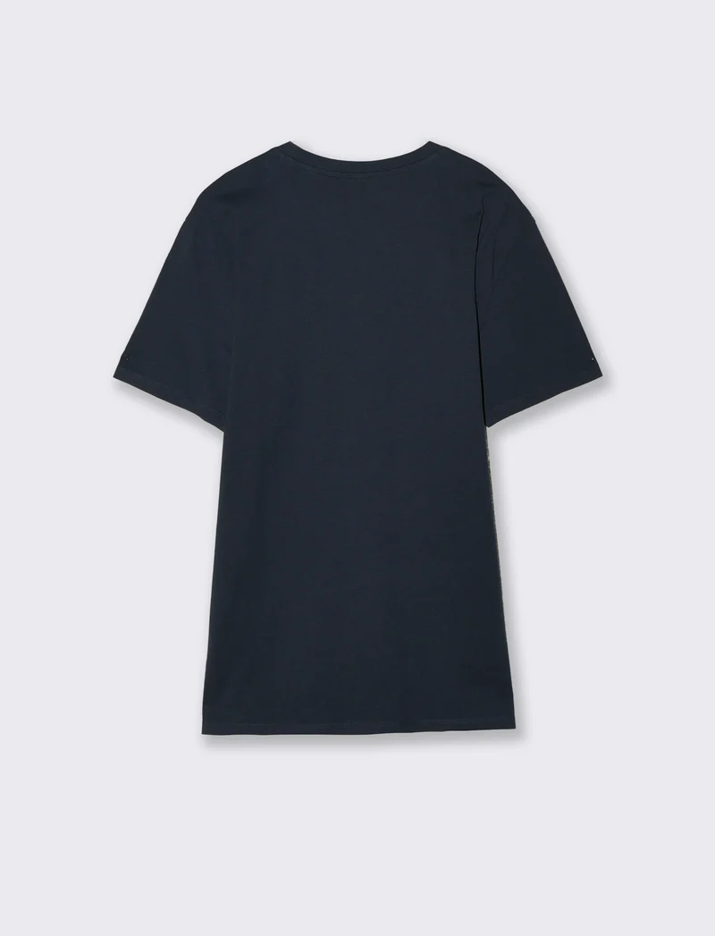 T-shirt girocollo in cotone regular fit - Blu