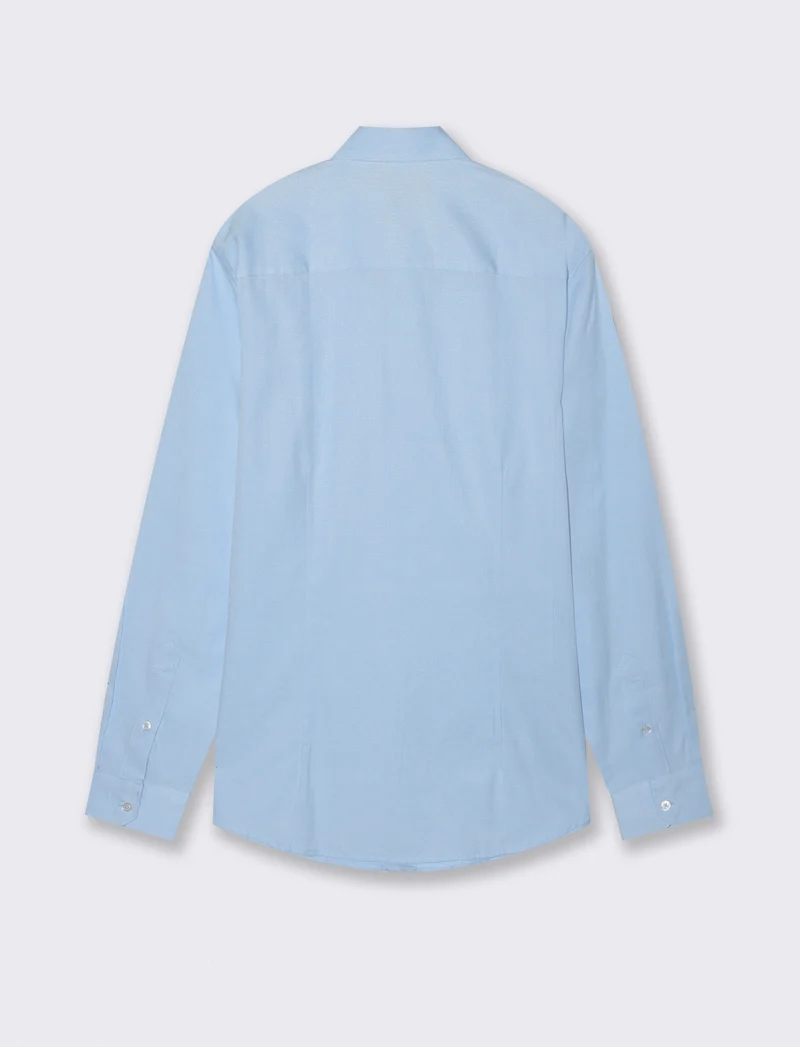 Camicia Oxford Regular Fit in Cotone - Celeste