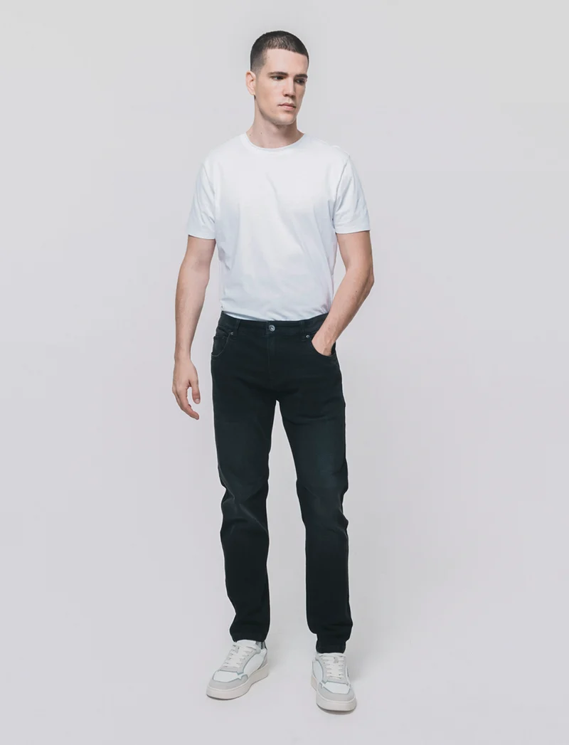 Jeans skinny fit nero effetto slavato - Nero