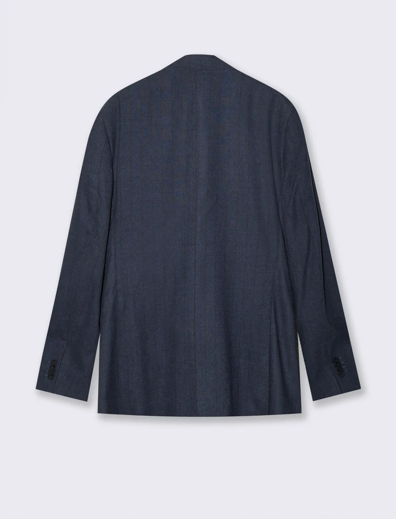 BLAZER A RIGHE DOPPIOPETTO DA COMPLETO - Blu