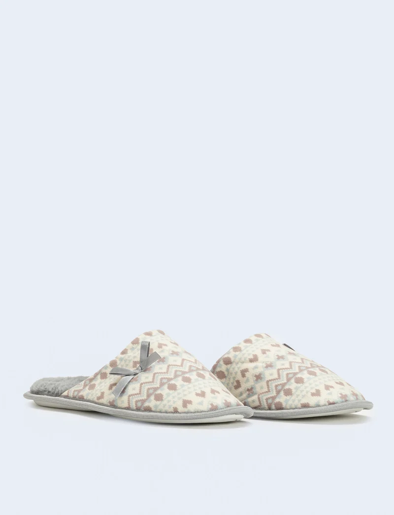 Pantofola jacquard da donna - Grigio