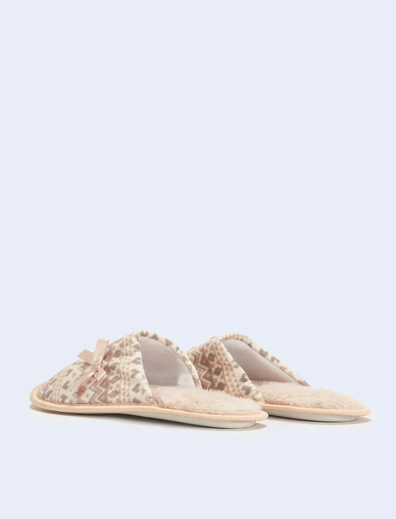 Pantofola jacquard da donna - Rosa