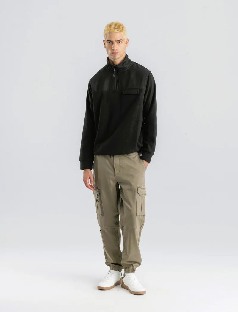PANTALONI JOGGER CARGO FIT - Verde kaki