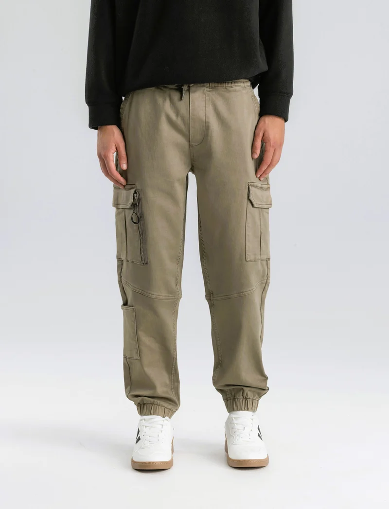 PANTALONI JOGGER CARGO FIT - Verde kaki