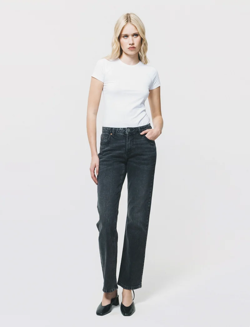 Jeans Straight Vita Media - Nero