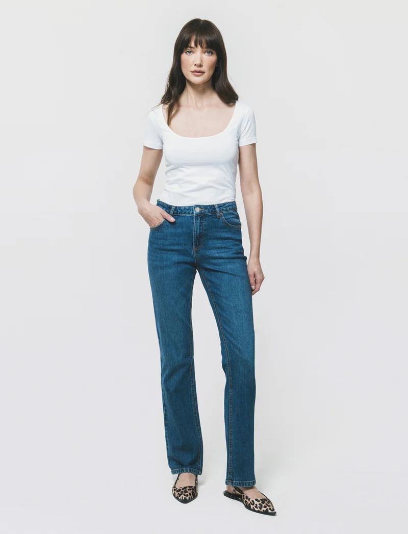 Jeans Straight Vita Media - Denim