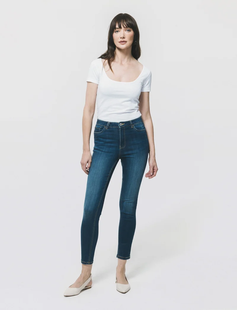 Jeans Skinny 5 Tasche Vita Regular - DENIM SCURO