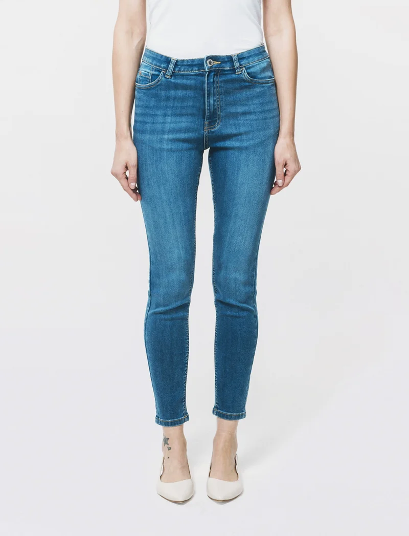 Jeans Skinny 5 Tasche Vita Regular - Denim