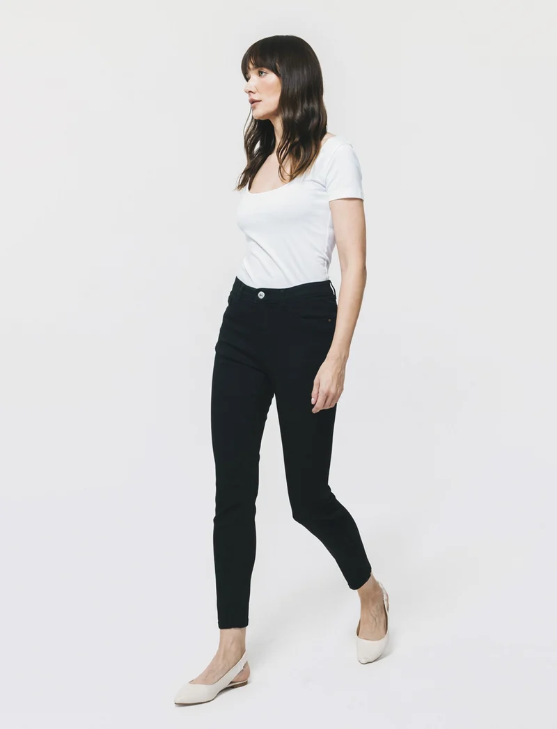 Jeans Skinny 5 Tasche Vita Regular - Nero
