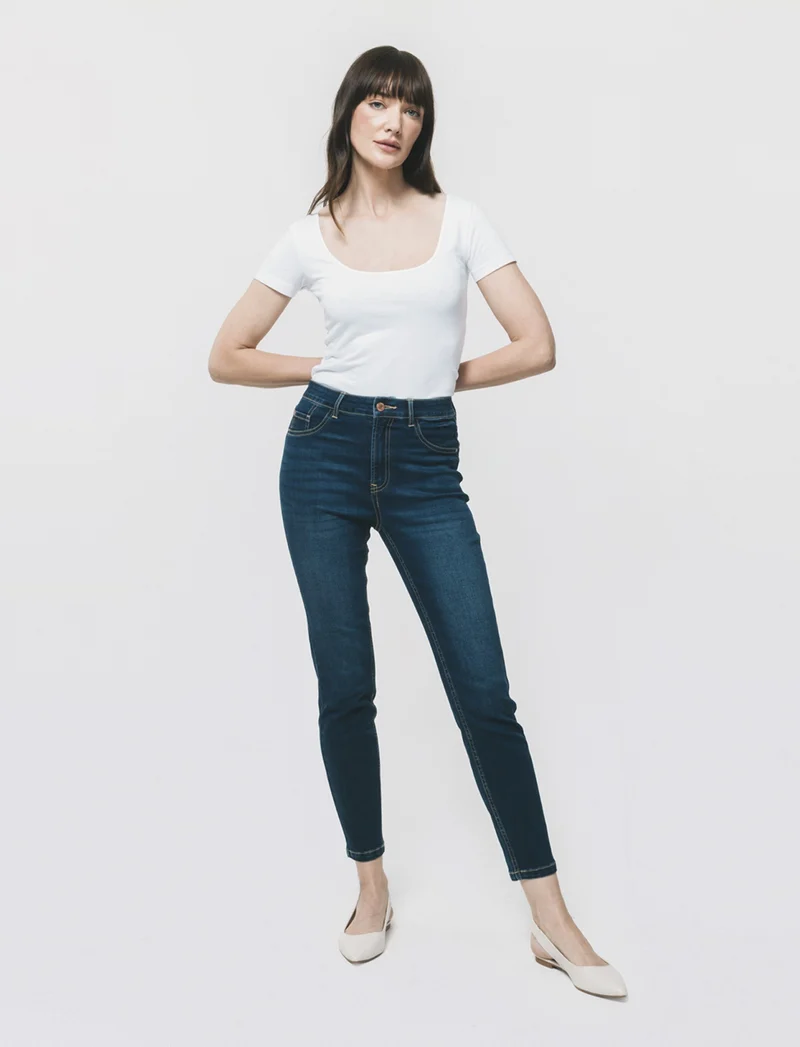 Jeans skinny vita regolare - DENIM SCURO