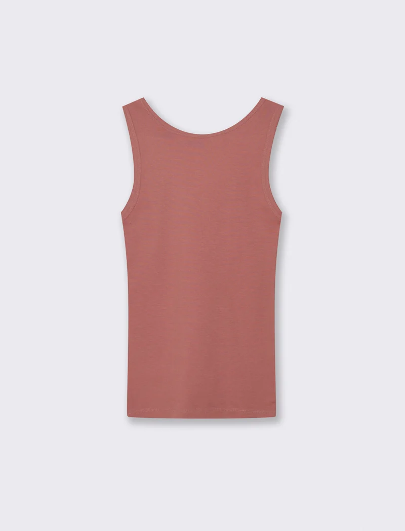 Canottiera Basica Scollo Madonna Skinny - Rosso mattone