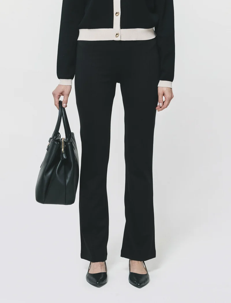 Pantalone Basico con Banda Elastica - Nero