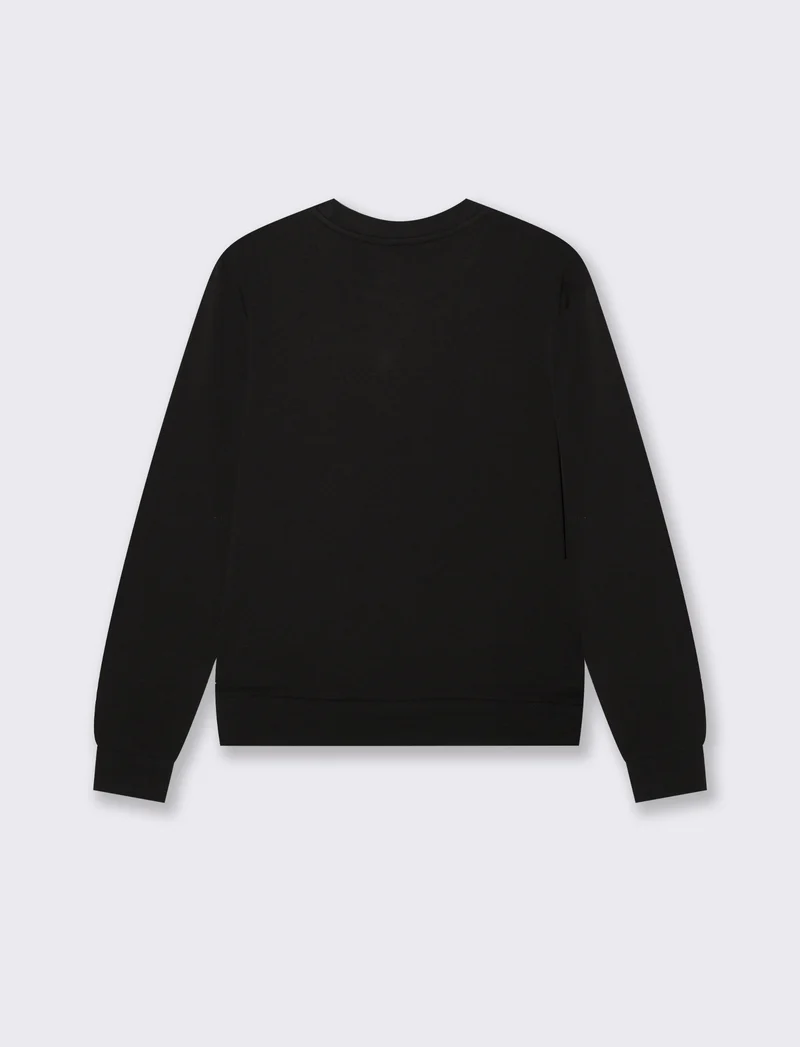 T-Shirt Manica Lunga con Stampa Frontale - Nero