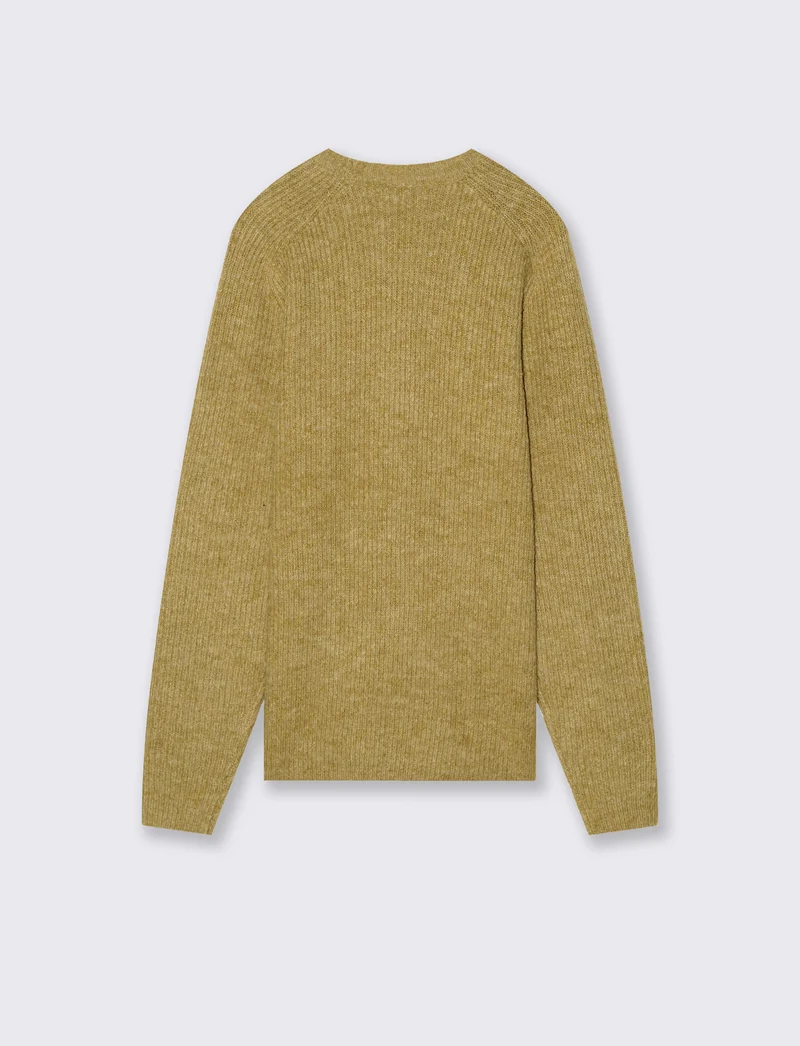 MAGLIA EFFETTO LANA A COSTE - Ocra