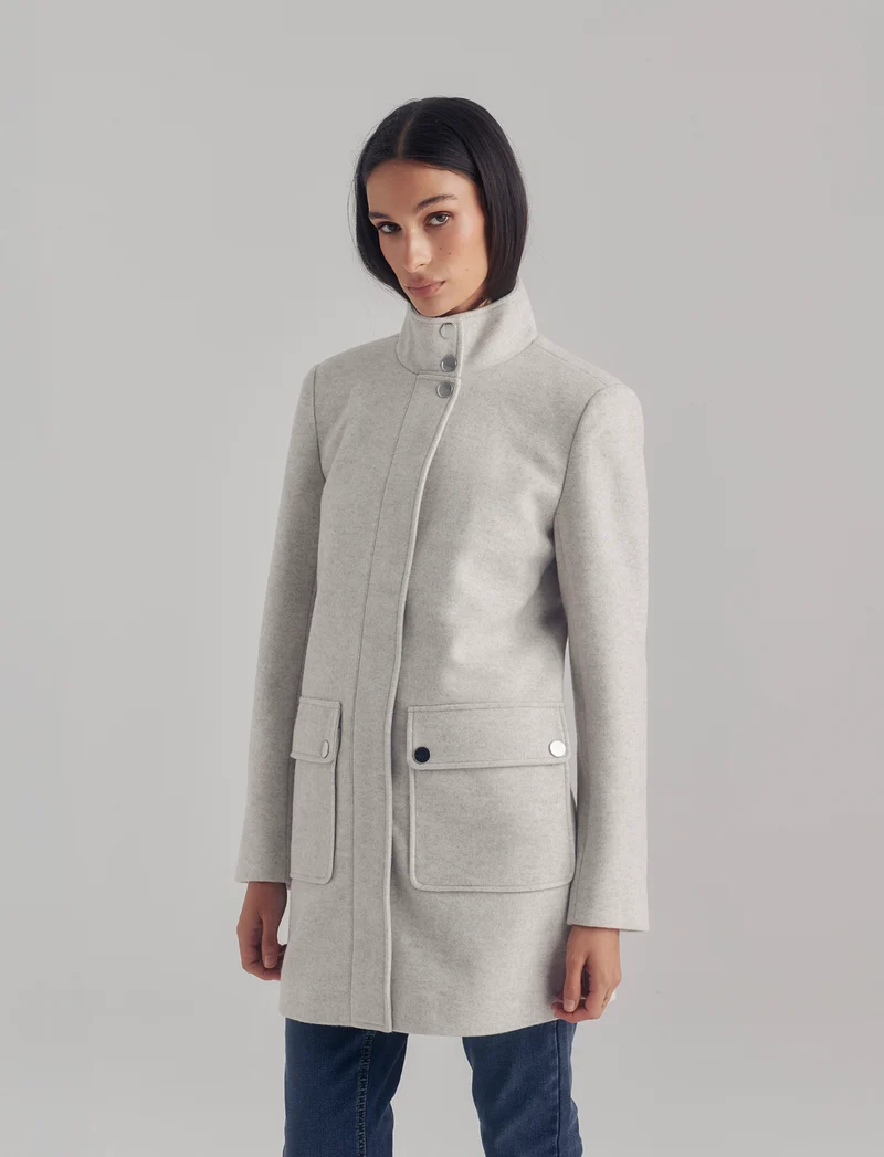 CAPPOTTO COLLO ALTO - Bianco gesso