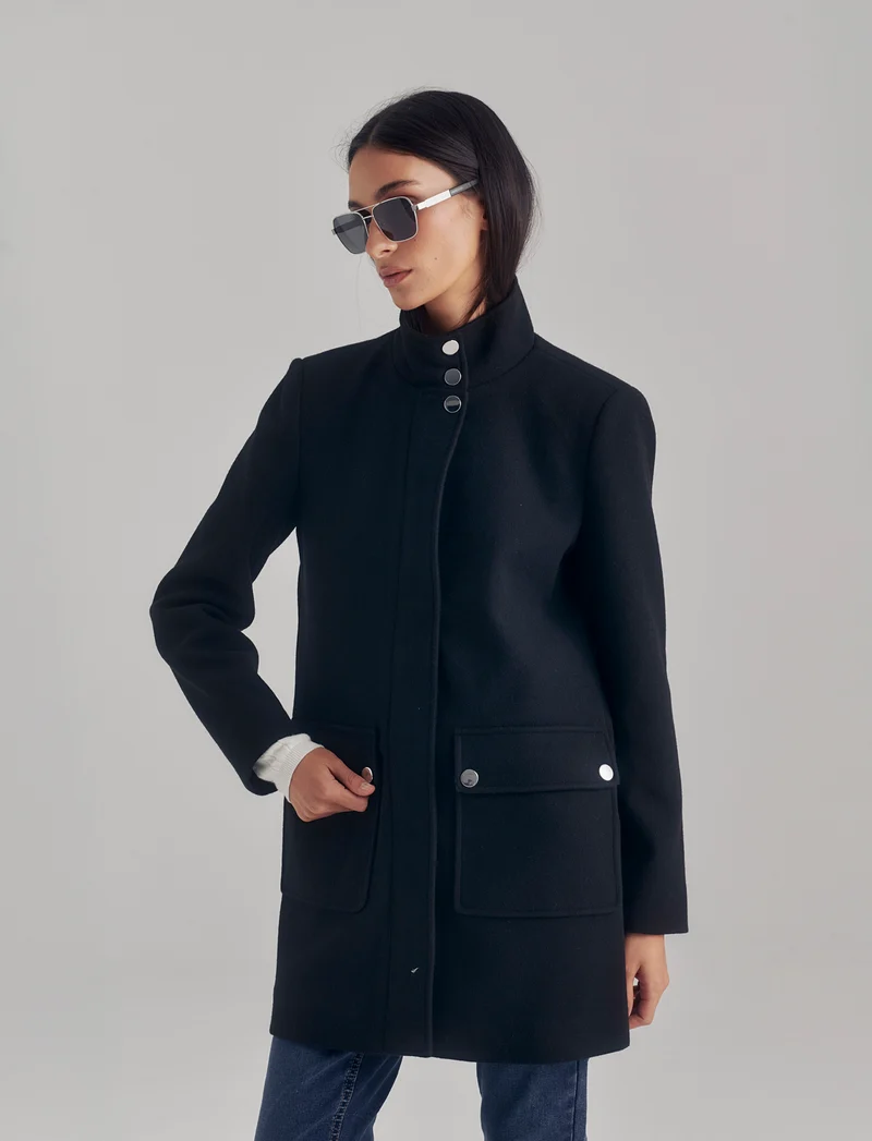 CAPPOTTO COLLO ALTO - Nero
