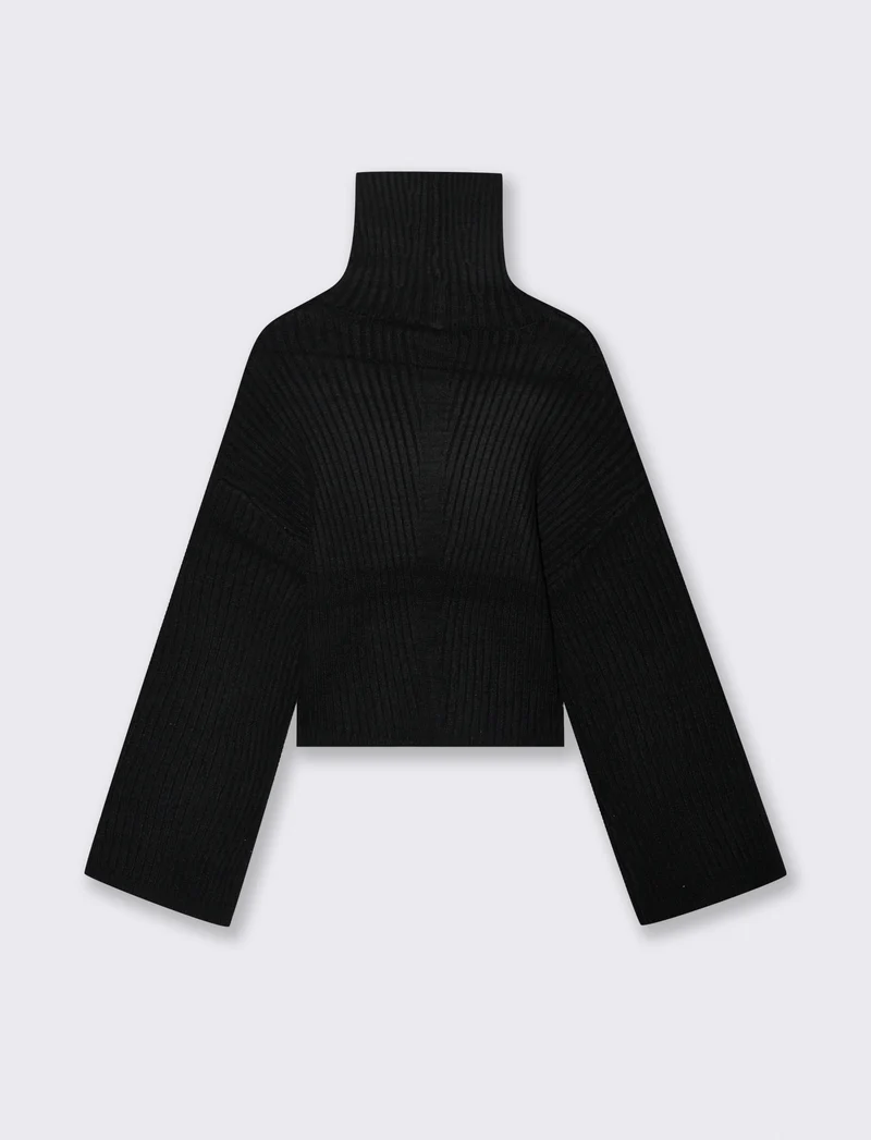 PULLOVER CROP - Nero