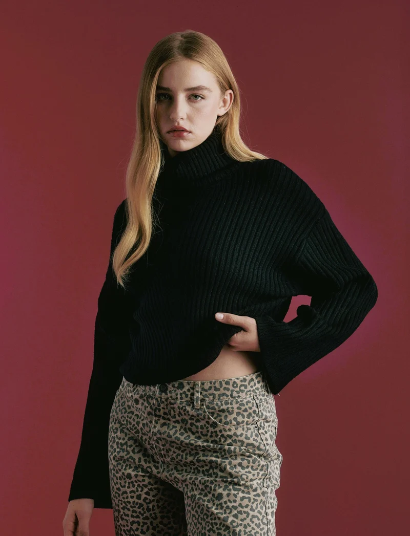 PULLOVER CROP - Nero
