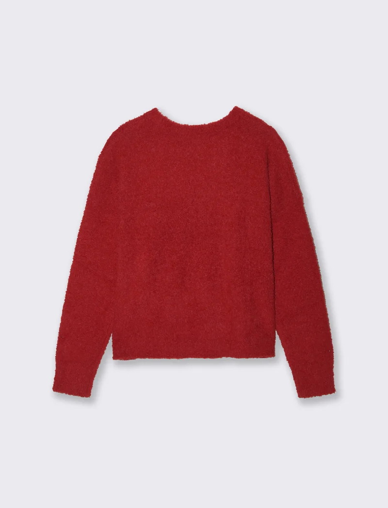 PULLOVER CON CUCITURA IN RILIEVO - Rosso