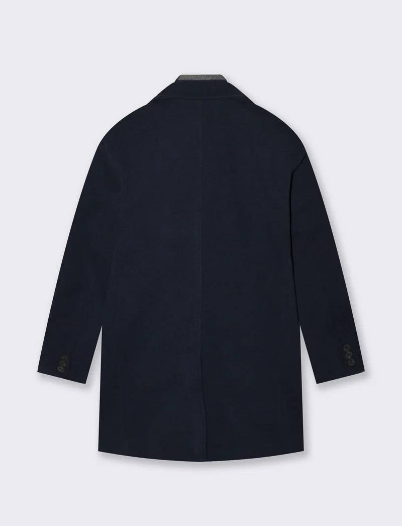 CAPPOTTO FINTO DOPPIO CAPO - Blu melange