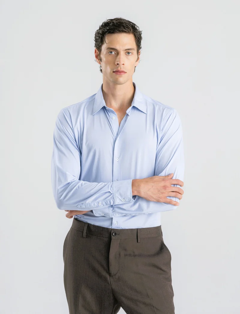 CAMICIA OPERATA FORMAL FIT - Azzurro